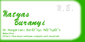matyas buranyi business card